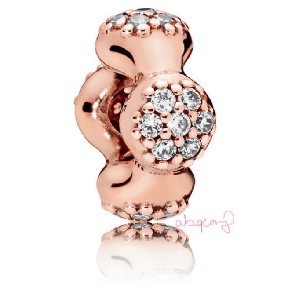 EUC Pandora 787292CZ Pandora Rose Modern LovePods Spacer Charm